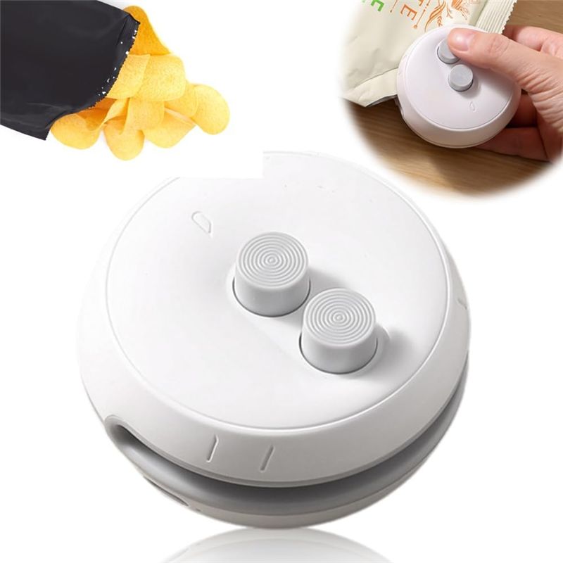 Food Vacuum Sealer Machine - 小型バッグシーラー 2in1 ヒートシーラー（カッター付き）、充電式バッグシーラー、ポータブル真空フードシーラー、バッグシーリングマシン B-B51B