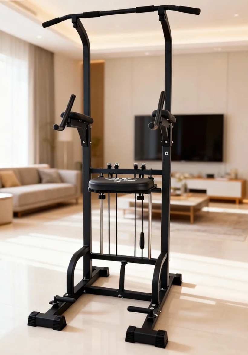 Home Appliances - パワータワー プルアップディップステーション 450LBS ホームジム 筋力トレーニング器具 安定したプルアップバー付き
