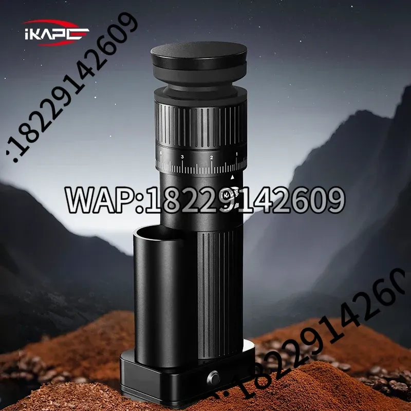 Coffee Bean Grinder Electric - IKAPE 電気コーヒーミル、調整可能な刃式ミル、48mmのグラインディングコア、エスプレッソ＆ドリップコーヒー、コールドブリュー用コーヒー豆ミル、ブラック