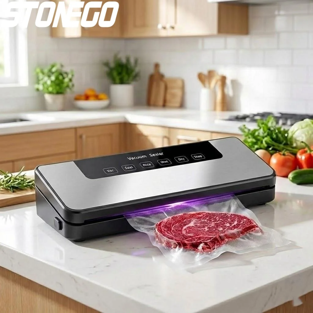 Food Vacuum Sealer Machine - 自動真空シーラー 65kPa、高耐久性、乾燥・湿潤・油・粉末状の食品に対応、食品保存用シーリング装置