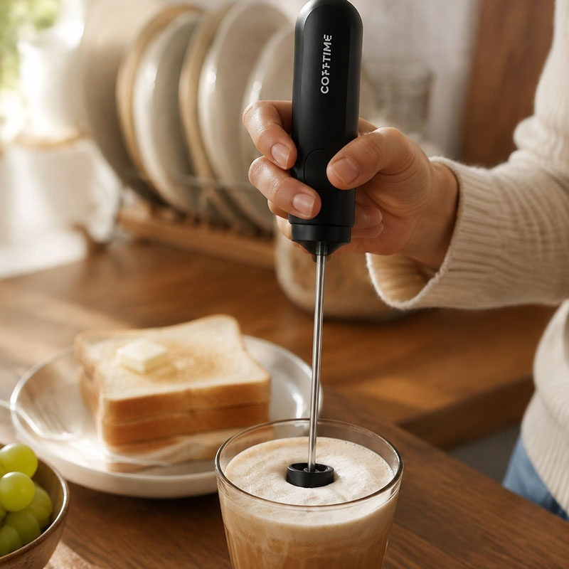 Cofftime 電気ミルクフォーマー。手で持って使える、バ - Electric Milk Frother Handheld のレビューと価格